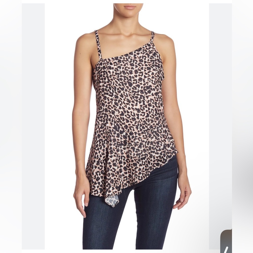 NWT Parker‎ Panther Print Asymmetrical Tank Top Size Medium
